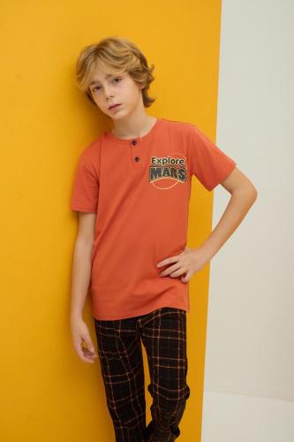 بجامة ولادي صيفي برتقاني 5-12 سنة