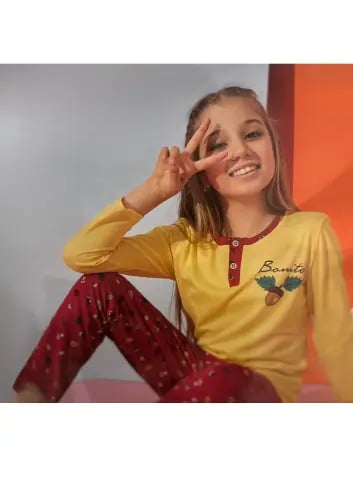بجامه بناتي قطعتين 4-11 سنة
