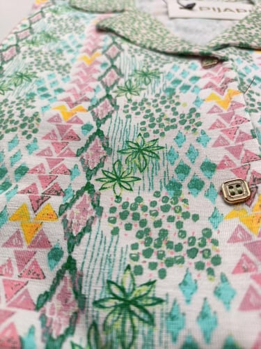 بجامه نسائي لون اخضر مطبوعة