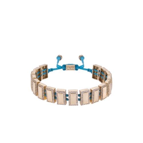 اسواره لون ذهبي مع زيراكون خيط ازرق GOLD BRACELET...