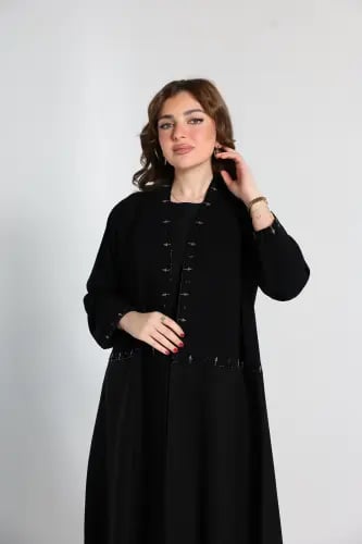 عباية لمار فخامه درجه اولى نص كلوش بشك يدوي بحواف...