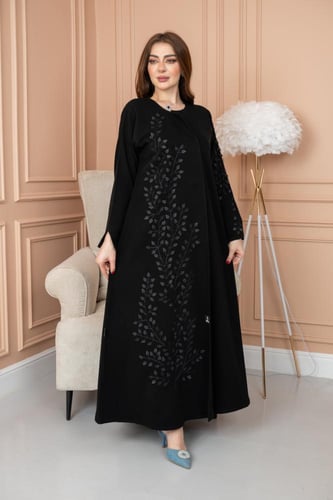 عباية تطريز أغصان اشجر نص كلوش