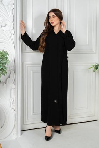 عباية كريب ملكي كورية بتصميم عصري وأنيق