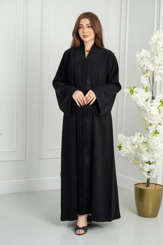 عباية نص كلوش فخامة ياقة كرستال