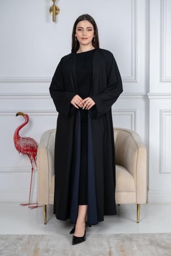 عباية كريب دبل فيس أسود والكحلي