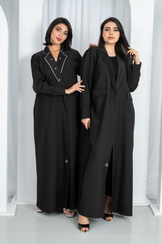 عباية كريب باربي. بليزر رسمي لف بتصميم خيال ياقه ت...