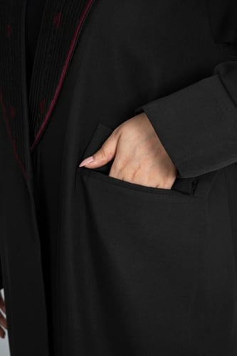 عباية طقم بليزر رسمي لف بتصميم خيال ياقه تطريز كمب...