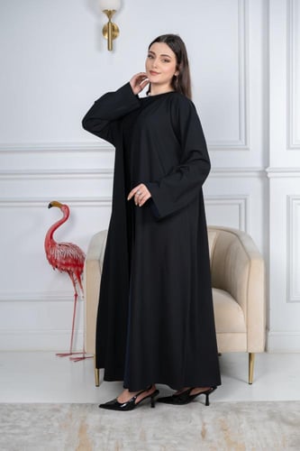 عباية كريب دبل فيس أسود والكحلي