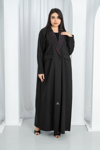 عباية طقم بليزر رسمي لف بتصميم خيال ياقه تطريز كمب...