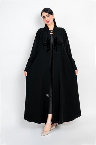 عباية ملكي نص كلوش لف بتدخليه ورود مخمل