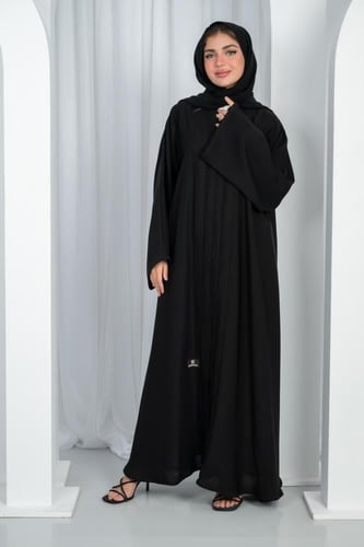 عباية إنترنت درجة أولى بأكمام مربعة مزينة بخطوط فا...