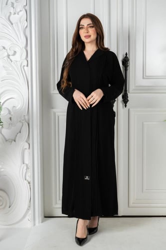 عباية كريب ملكي كورية بتصميم عصري وأنيق