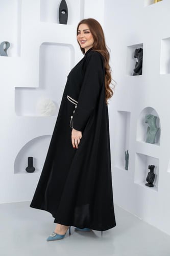 عباية كريب مقلم نص كلوش