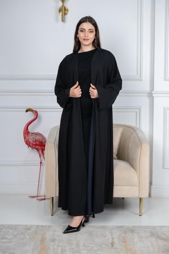 عباية كريب دبل فيس أسود والكحلي