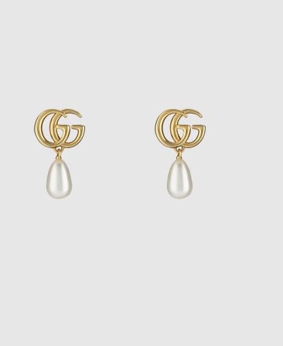 أقراط GG MARMONT متدلية ومزيّنة باللآلئ قوتشي حلق