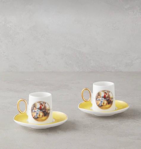 طقم فناجين قهوة سيلين بورسلين 4 قطع لشخصين 80 مل أ...