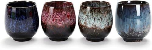 طقم اكواب شاي من السيراميك مكون من 4 قطع