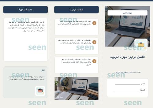 مطوية الفصل الرابع مهارة التوجيه | المهارات الإدار...