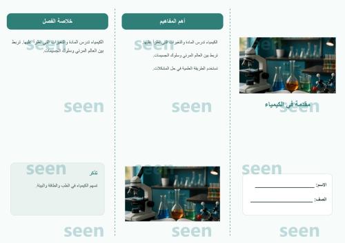 مطوية مقدمة في الكيمياء | الكيمياء | الصف الأول ال...