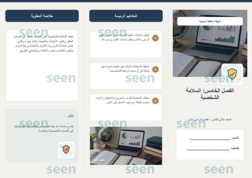 مطوية الفصل الخامس السلامة الشخصية | اللياقة والثق...