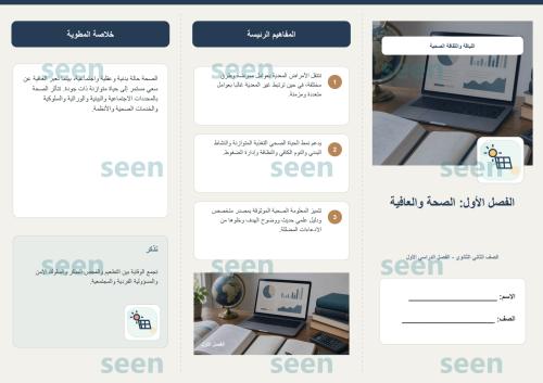 مطوية الفصل الأول الصحة والعافية | اللياقة والثقاف...