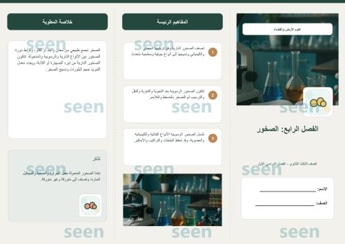 مطوية الفصل الرابع الصخور | علوم الأرض والفضاء | ا...
