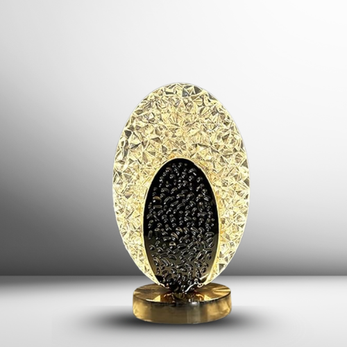 مصباح طاولة LED كريستالي بيضاوي الشكل