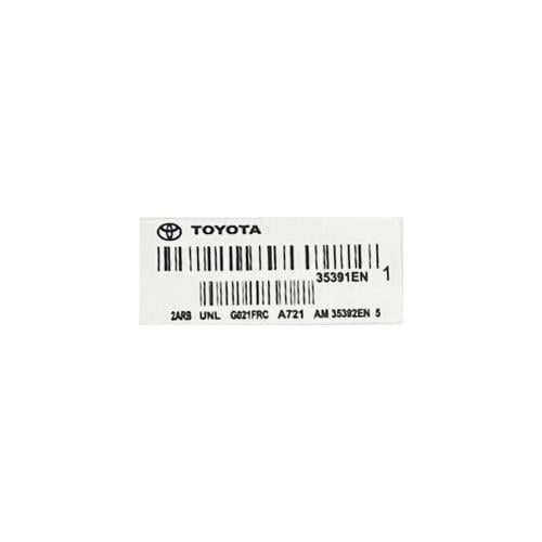 White barcode sticker Toyota