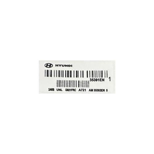 White barcode sticker Hyundai