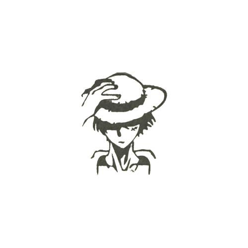 Interior glass sticker with Luffy illustrations