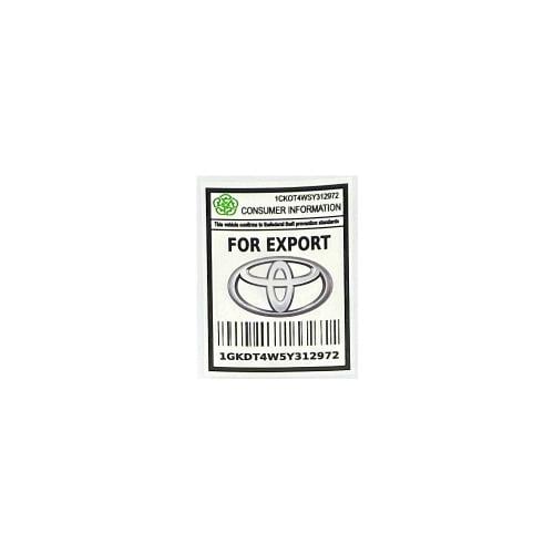 Sticker for export Toyota
