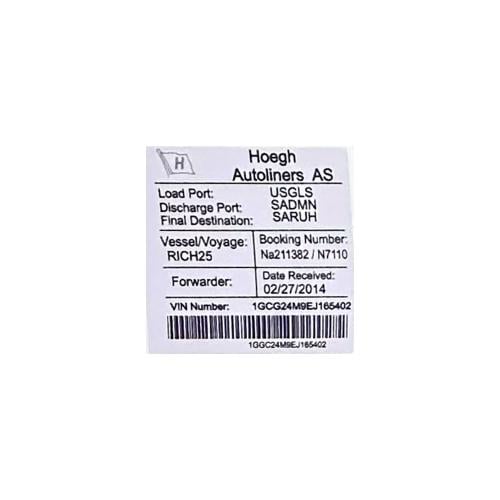 Customs sticker, American agency
