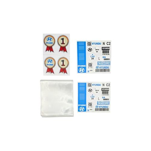 طقم استيكرات مع تلبيسة طاره شفاف سيارة هيونداي