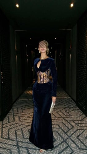 فستان مخمل برنت