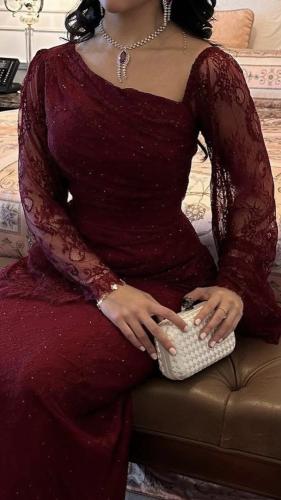فستان برغندي