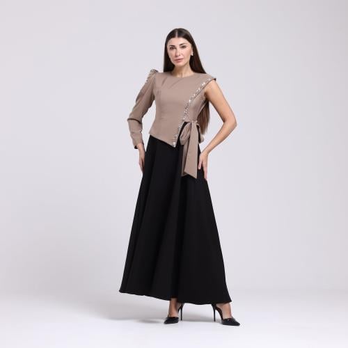 One-Sleeve Embellished Dress
