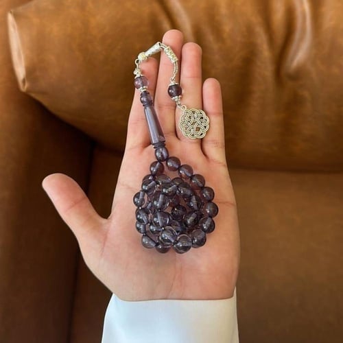 سبحة بكلايت اسود شفاف