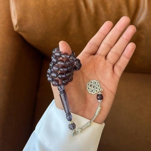 سبحة بكلايت اسود شفاف