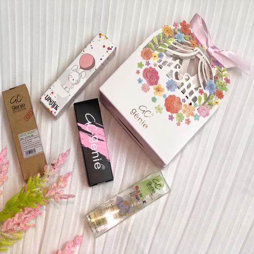 بوكس توزيعات جيني مكون من 12 قطعه أبيض وزهري