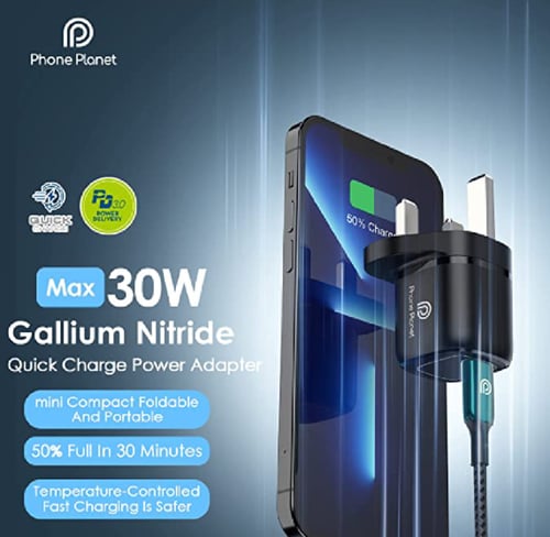 شاحن جداري جان 30 واط يو اس بي سي - اسود