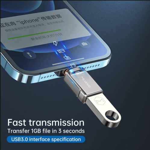 وصلة محول OTG GS-14 لايتيننق الي USB2.0 أسود/رمادي