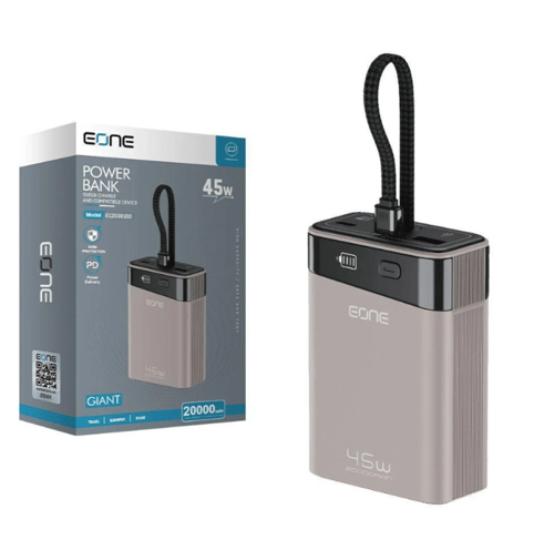 بطارية متنقلة"E one" بسعة mAh 20000 وقوة 45W.