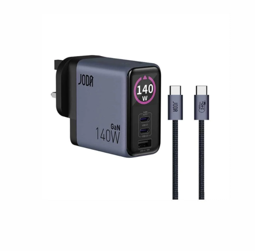 شاحن جداري JODA VoltLux بقوة 140 واط بمنفذين تايب...
