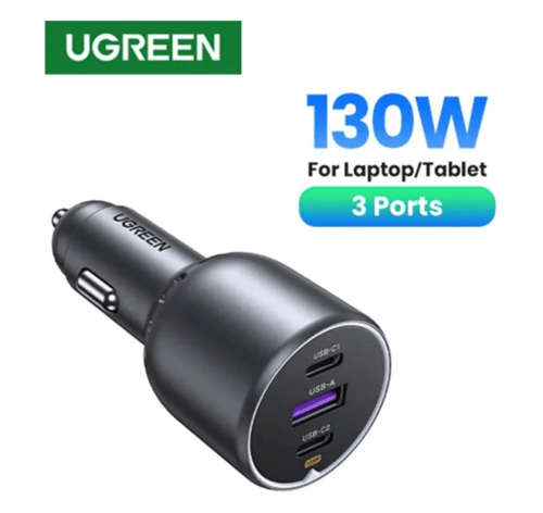 شاحن سيارة يوجرين بمنفذين USB-C وبمنفذ USB بقوة 13...