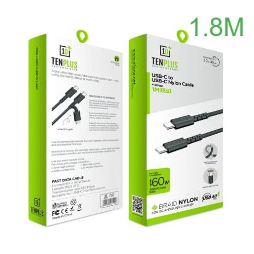 كيبل شحن سريع بطول 1.8 متر من USB-C إلى لايتيننق م...