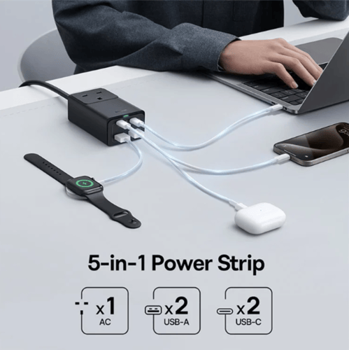 بيسوس توصيله بقدرة 65 واط -منفذين USB ومنفذين تايب...