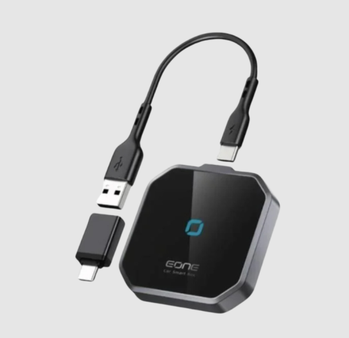 E-One - محول كار بلاي 2in1 لشاشة السيارة - أسود