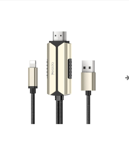 HM-12 وصلة محول من Lightning إلى HDMI مع USB للشحن...