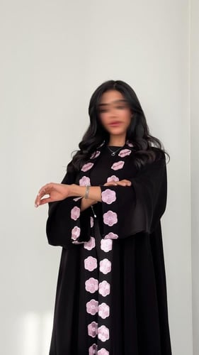 عباية دبل كلوش ورد