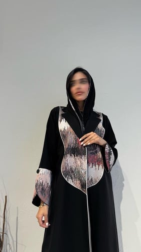 عباية كريب إندونيسي بأكمام جاكار